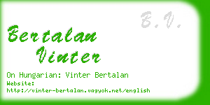 bertalan vinter business card